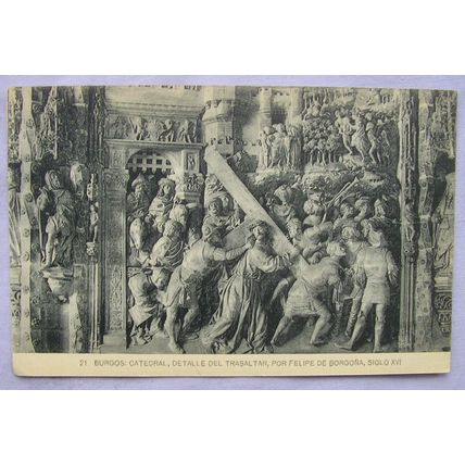 vintage postcard Burgos Cathedral, Trasaltar Reliefs