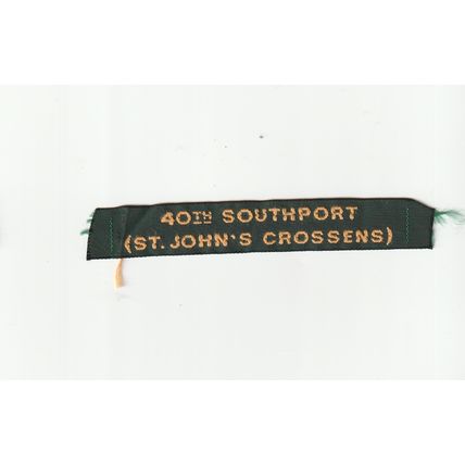 Scout Nametape UK - 40th Southport (St Johns Crossens)- Ribbon (BZ226)