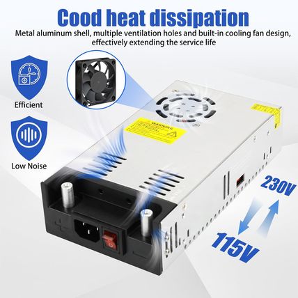 New Version 110V AC to 12V DC Converter 12Volt 50A 600W Power Supply Transformer