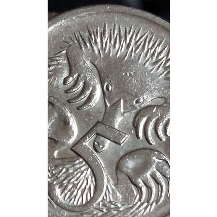 Australia 2009 5c Echidna ~ Die Chip/Cud on Front Claw - Circulated [3a]
