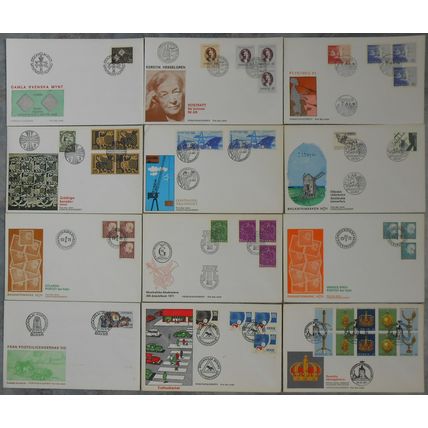 Sverige / Sweden - 12 different FDC 1971 *ILLUSTRATED*