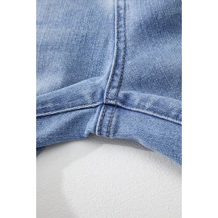 Beau Blue Mineral Wash Raw Hem High Waist Flared Jeans