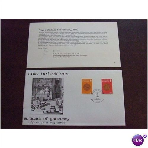 Guernsey 1980 Coin Definitives First Day Cover Special hand stamp