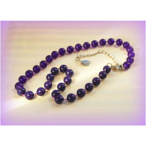 Pre Loved Style Necklace Purple Beads Jewellery 1747