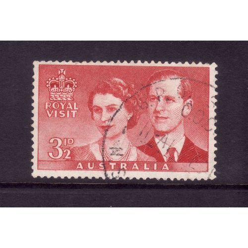 AUSTRALIA 1954 SG 272 3 1/2d SCARLET ROYAL VISIT FINE USED#3