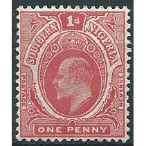 Southern Nigeria 1907 SG34 1d Carmine Mounted Mint ... .
