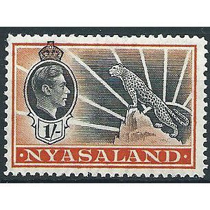 Nyasaland 1938 SG138 1/- Black & Orange Mounted Mint .....