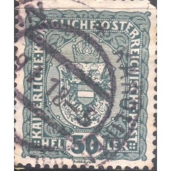 Austria 1916 - SG257 - 50h green - Arms Of Austria - used