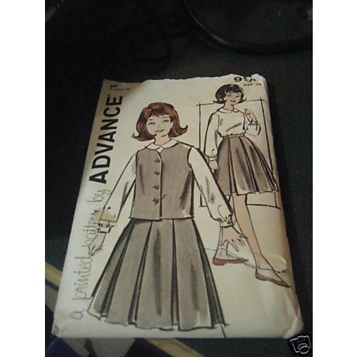 Advance 9911 Girl's Blouse, Skirt & Vest Pattern - Size 10 Chest 28 Waist 24