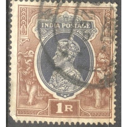 India 1937 - SG 259 - KGV1 1r slate & brown - used 5