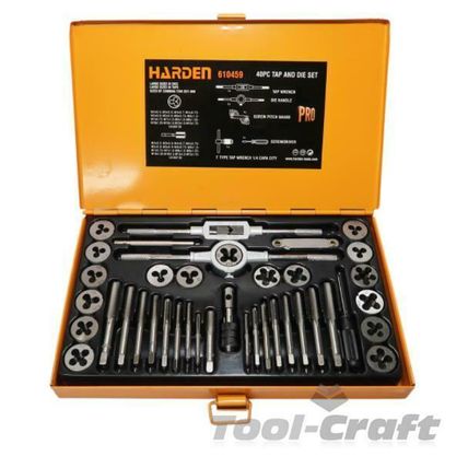 HARDEN metric tap and die set 40 pcs M3-M12, ISO 9001 (HAR 610459)