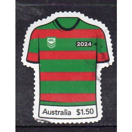 NATIONAL RUGBY LEAGUE (NRL) JERSEY, RABITOHS, USED SELF-ADHESIVE MYSTAMP. 6