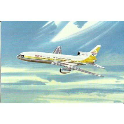 Aviation BWIA Lockheed L1011-500 Postcard