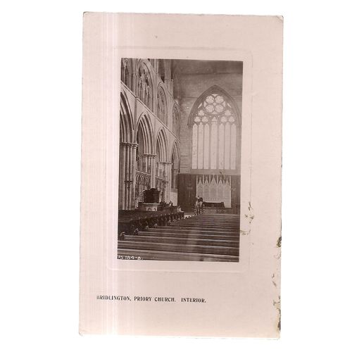 BRIDLINGTON PRIORY CHURCH, YORKSHIRE unused vintage postcard Rapid Photo Co =