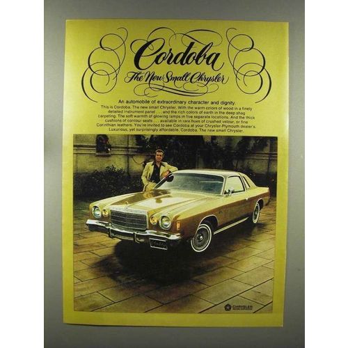 1975 Chrysler Cordoba Car Ad - New Small Chrysler