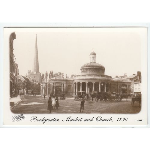 Market & Church Bridgwater Somerset Frith Collection Reproduction Postcard 27899