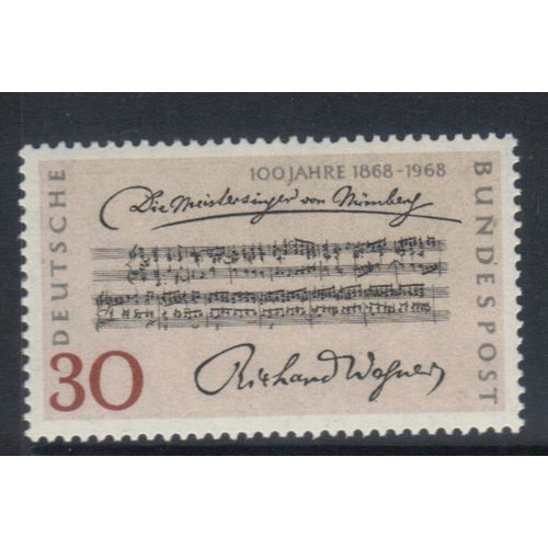 GERMANY 1968 1st WAGNERS OPERA CENTENARY MNH
