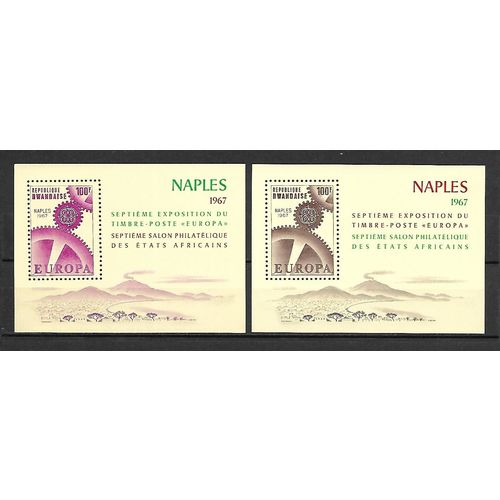 Rwanda 1967 Naples Europa Exhibition 2 MS MNH