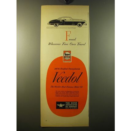 1950 Tide Water Veedol Motor Oil Ad - Convertible by Raymond Loewy