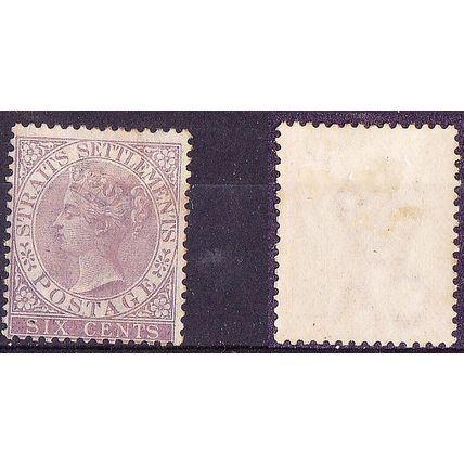 Straits Settlements 1884 Queen Victoria SIX CENTS lilac [SG66] - FINE MINT