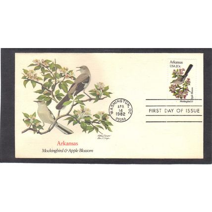 FDC Fleetwood 1956 20c Mockingbird (Cachet-U/A) CV00124