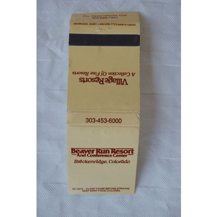 Matchbook Cover Beaver Run Resort, Breckenridge, Colorado