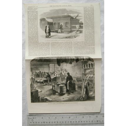 1862 engravings St. Saviour's Cabmen's Shelter Manchester, shop Birley's Mill