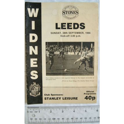 1986 programme Widnes v. Leeds