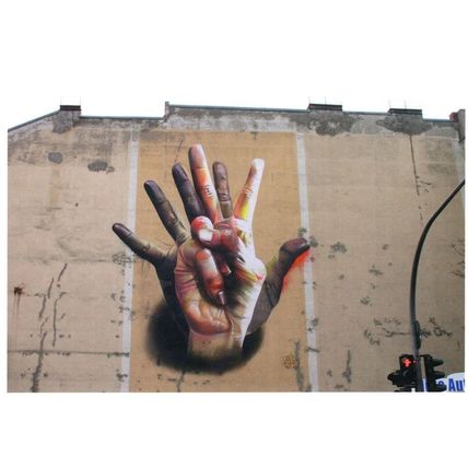 Racial Equality Peace Sign LGBT German Street Art Graffiti Postcard