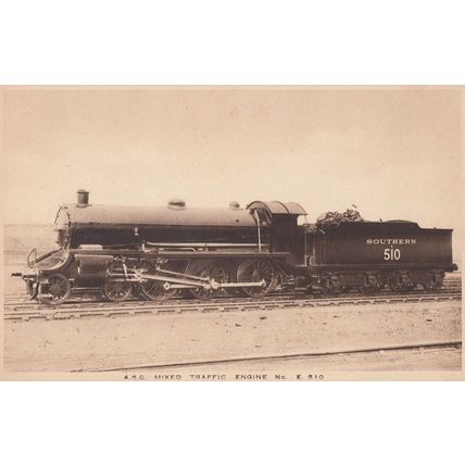 Southern Railway ABC Mixed Traffic Engine 510 Antique Train Postcard
