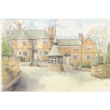 Ecclestone Village Chester Painting Postcard