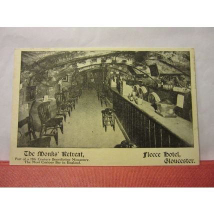 THE MONKS' RETREAT, FLEECE HOTEL, GLOUCESTER. unused vintage postcard /