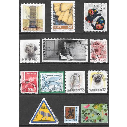 SWEDEN MIX FINE USED NO FAULTS TO 50Kr BUTTERFLY WING