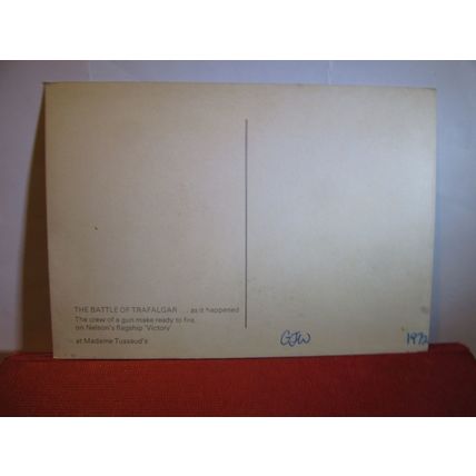 BATTLE OF TRAFALGAR unused postcard by Madame Tussaud' London dated 1972 #