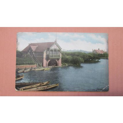 1907 fr Postcard -Boat House @ Hanley Park Lake, Stoke on Trent - Staffordshire