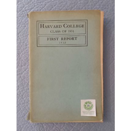 VERY RARE HARVARD COLLEGE CLASS OF 1931 FIRST REPORT 1932 history oration sports