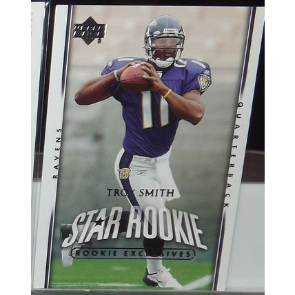 2007 Upper Deck Rookie Exclusives TROY SMITH (Ravens) Star Rookie#209