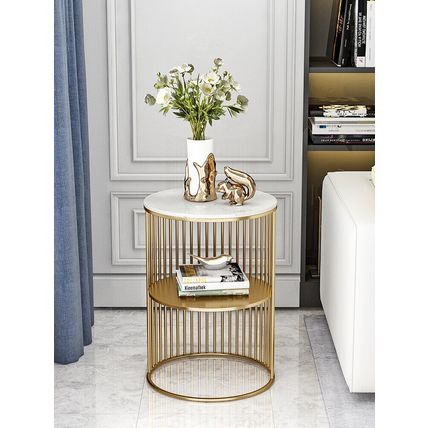 Luxury Modern Coffee Table Made of Iron and Marble