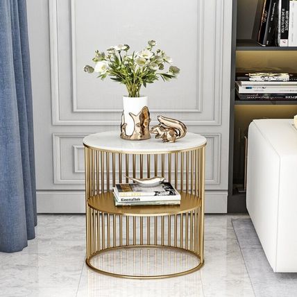 Luxury Modern Coffee Table Made of Iron and Marble