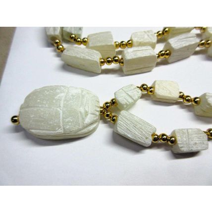 Vintage 1950/60-s Egyptian Revival Large SCARAB NECKLACE - Heavy 91.5 g