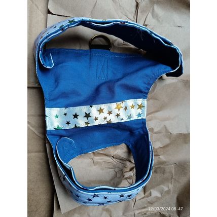 Cat Harness. Handmade , pretty satin Star fabric, NEW ~ See Scans