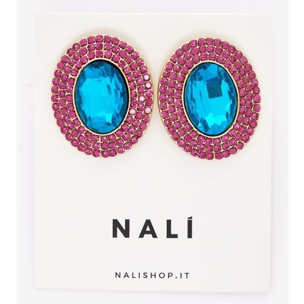 NALI Adele Oval With Blue and Pink Stones Earrings BNWT (RARE & COLLECTABLE)