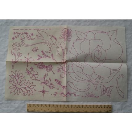 1962 iron-on transfers Woman's Own - flowers, bows, birds, butterflies