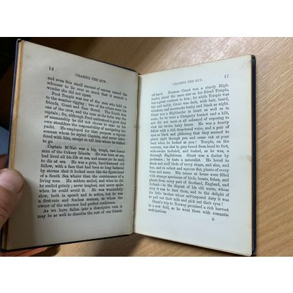 RARE* 1877 R M BALLANTYNE "CHASING THE SUN" FICTION SMALL HARDBACK BOOK (P2)