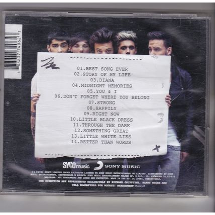 One Direction : Midnight Memories. (2013) CD Album