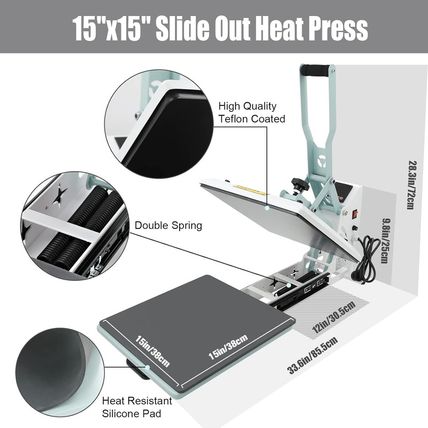 Bettersub Heat Press 15X15 Inch Digital Heat Press Machine, Slide Out Industrial