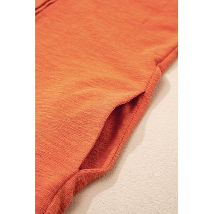 Grapefruit Orange U Neck Button Front Sleeveless Romper