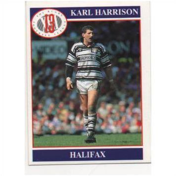 Karl Harrison, Halifax, card #41 MERLIN Rugby League 1990's Trading Card