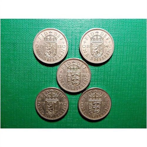 1953 1954 1955 1956 1957 Shillings Date Run Queen Elizabeth II UK