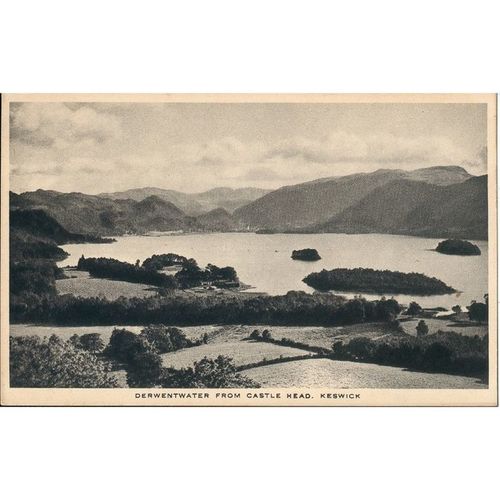 Vintage Tuck's PC - Derwent Water from Castle Head, Keswick, Cumbria